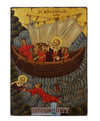 The Miracle of Saint Nicolaos - 100% handpainted wooden icon in canvas with gold background - Mount Athos