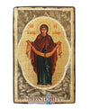 Virgin Mary Holy Belt - 100% handpainted wooden icon in canvas with gold background - Mount Athos