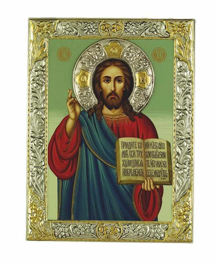 Jesus Christ - Silver icon on wood, locally gold plated - Mount Athos ...