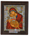 Virgin Glykofilousa (Sweet Kissing) (Silver - Engraved icon - D Series)-Christianity Art