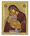 Virgin Mary Glykofilousa - Sweet Kissing (Engraved icon - S Series)-Christianity Art